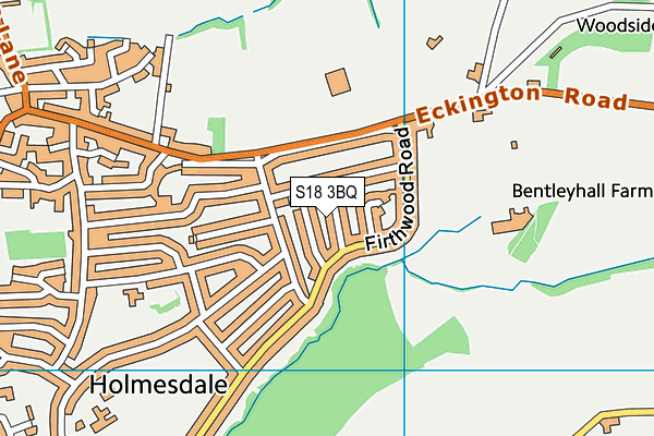 S18 3BQ map - OS VectorMap District (Ordnance Survey)