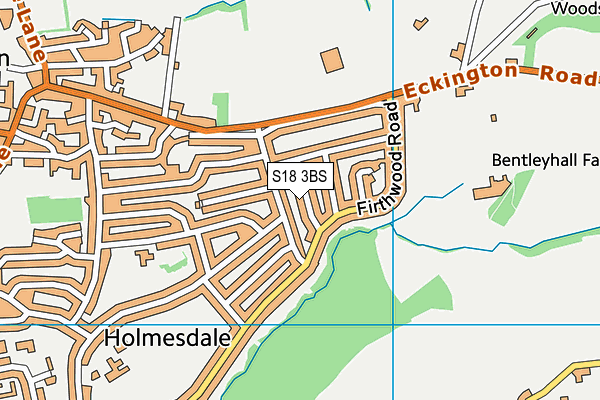 S18 3BS map - OS VectorMap District (Ordnance Survey)