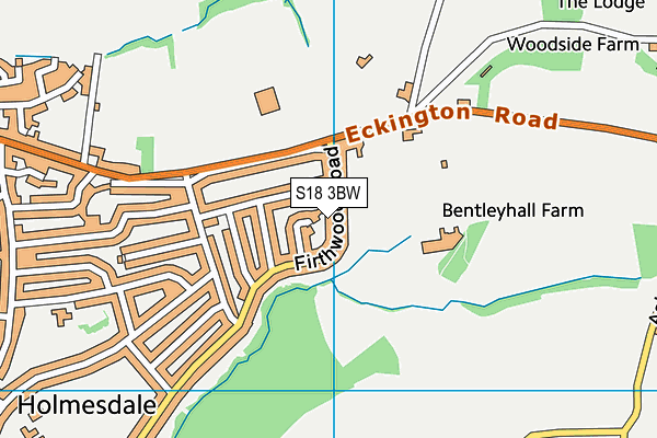 S18 3BW map - OS VectorMap District (Ordnance Survey)