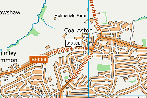 S18 3DB map - OS VectorMap District (Ordnance Survey)