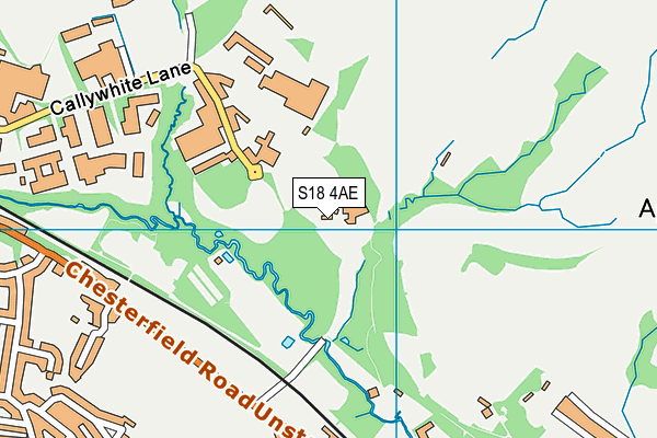 S18 4AE map - OS VectorMap District (Ordnance Survey)