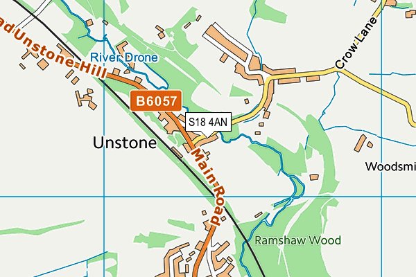 Unstone Community Centre map (S18 4AN) - OS VectorMap District (Ordnance Survey)