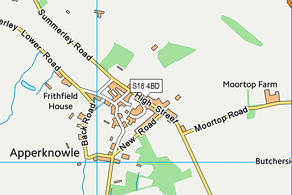 Apperknowle Cricket Club map (S18 4BD) - OS VectorMap District (Ordnance Survey)