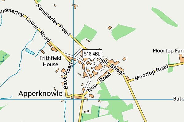 S18 4BL map - OS VectorMap District (Ordnance Survey)