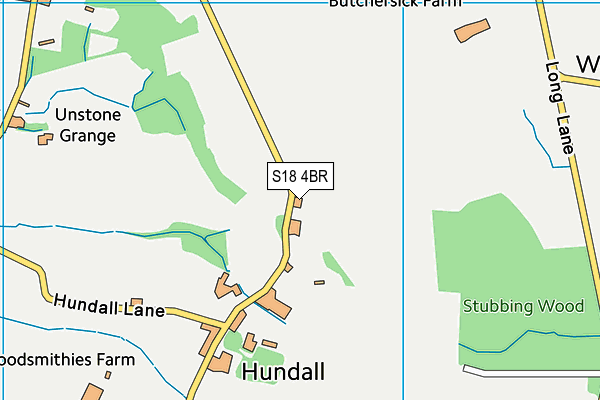 S18 4BR map - OS VectorMap District (Ordnance Survey)