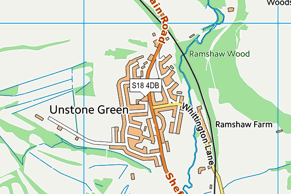 S18 4DB map - OS VectorMap District (Ordnance Survey)