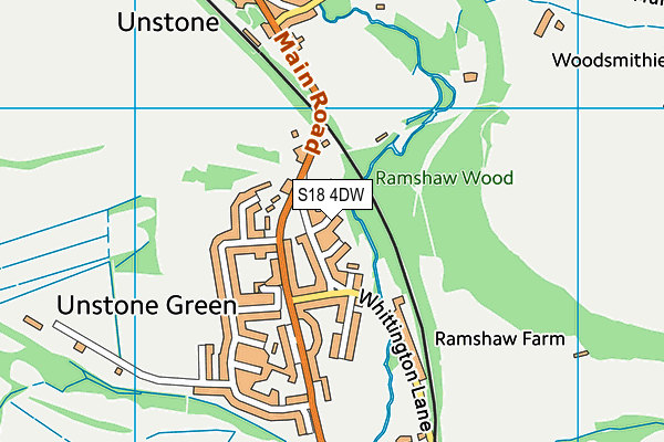 S18 4DW map - OS VectorMap District (Ordnance Survey)