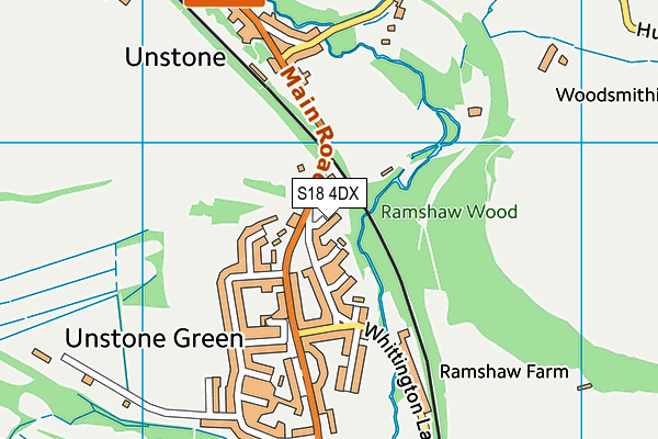 S18 4DX map - OS VectorMap District (Ordnance Survey)