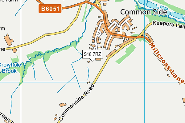 S18 7RZ map - OS VectorMap District (Ordnance Survey)