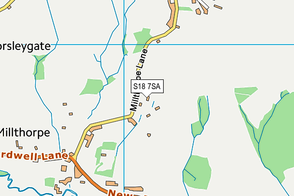 S18 7SA map - OS VectorMap District (Ordnance Survey)