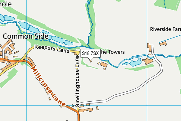 S18 7SX map - OS VectorMap District (Ordnance Survey)