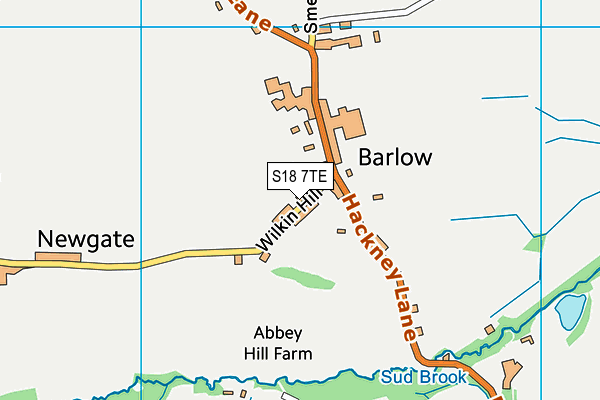 S18 7TE map - OS VectorMap District (Ordnance Survey)