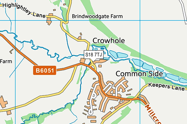 S18 7TJ map - OS VectorMap District (Ordnance Survey)