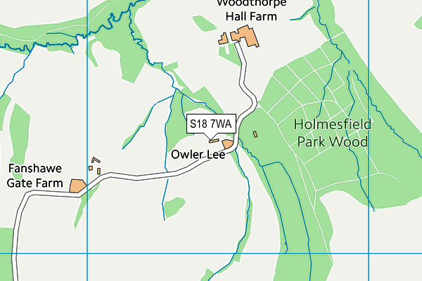 S18 7WA map - OS VectorMap District (Ordnance Survey)