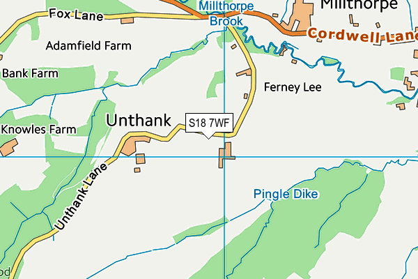 S18 7WF map - OS VectorMap District (Ordnance Survey)