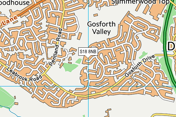 S18 8NB map - OS VectorMap District (Ordnance Survey)