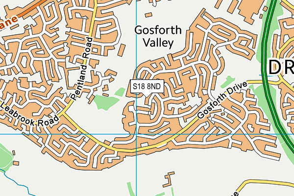 S18 8ND map - OS VectorMap District (Ordnance Survey)