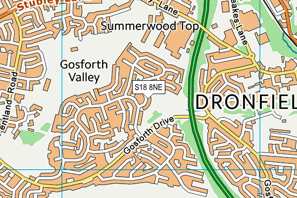 S18 8NE map - OS VectorMap District (Ordnance Survey)