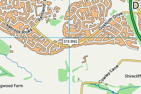 S18 8NG map - OS VectorMap District (Ordnance Survey)