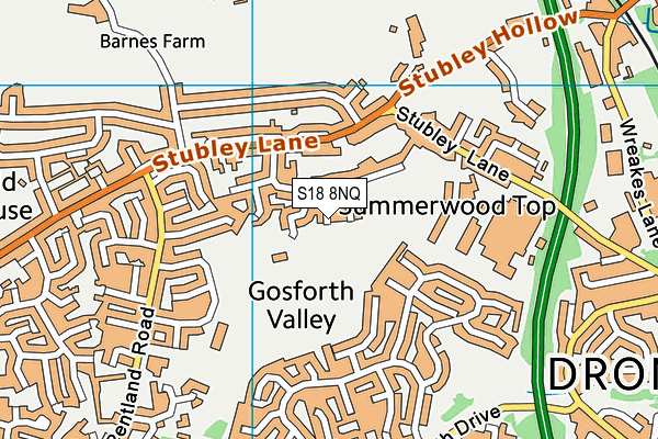 S18 8NQ map - OS VectorMap District (Ordnance Survey)