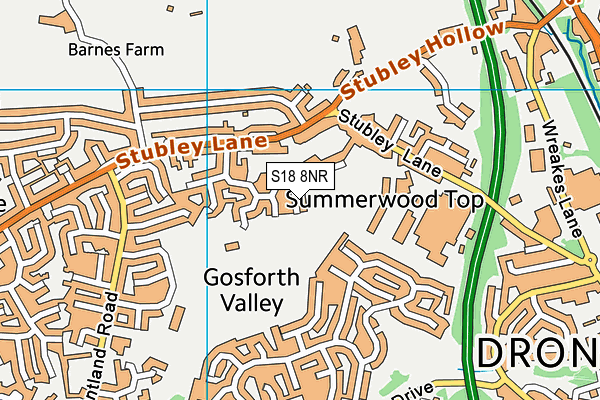 S18 8NR map - OS VectorMap District (Ordnance Survey)