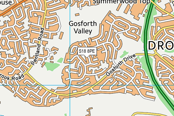 S18 8PE map - OS VectorMap District (Ordnance Survey)