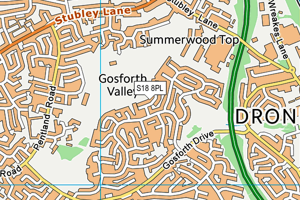 S18 8PL map - OS VectorMap District (Ordnance Survey)