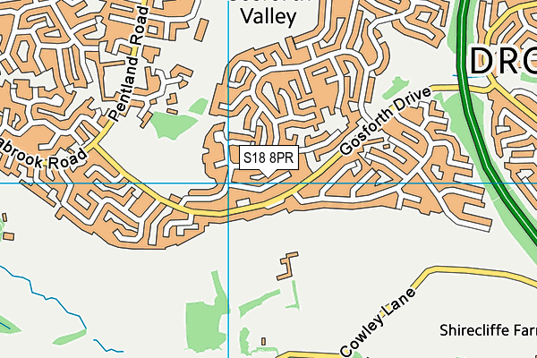 S18 8PR map - OS VectorMap District (Ordnance Survey)