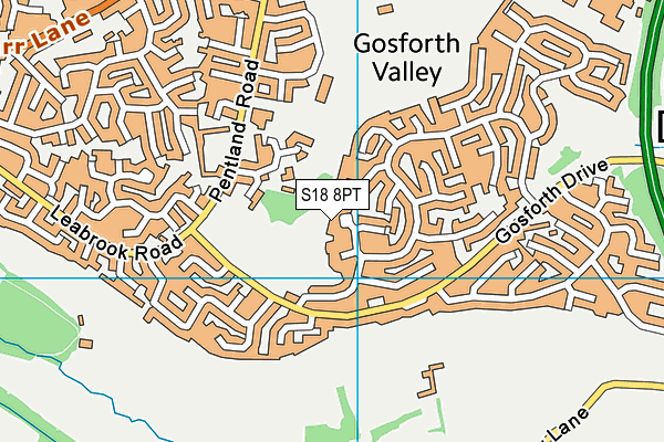 S18 8PT map - OS VectorMap District (Ordnance Survey)