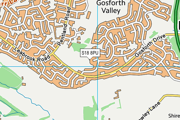 S18 8PU map - OS VectorMap District (Ordnance Survey)