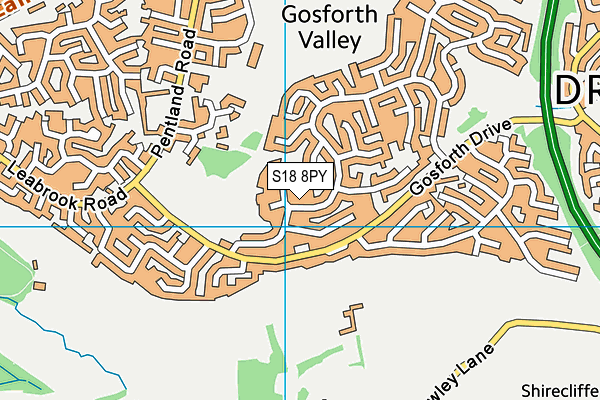 S18 8PY map - OS VectorMap District (Ordnance Survey)