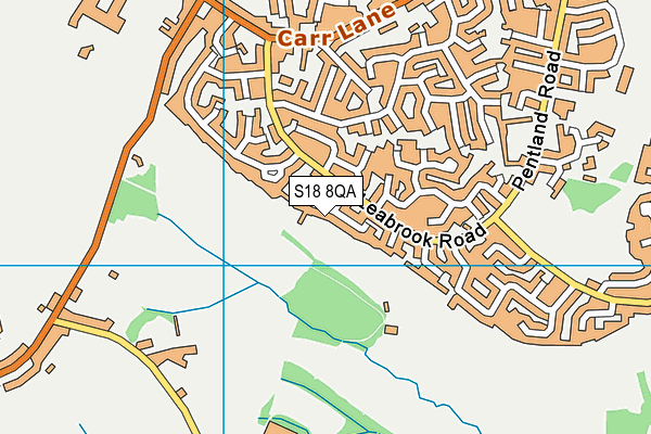 S18 8QA map - OS VectorMap District (Ordnance Survey)