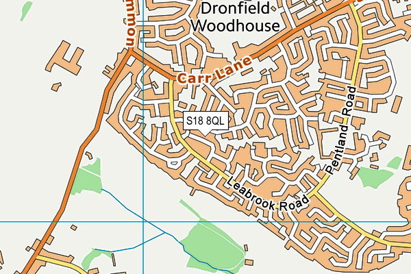 S18 8QL map - OS VectorMap District (Ordnance Survey)