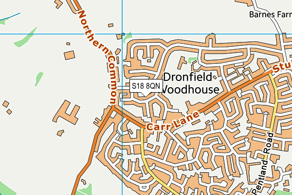 S18 8QN map - OS VectorMap District (Ordnance Survey)