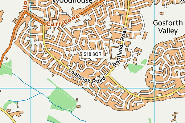 S18 8QR map - OS VectorMap District (Ordnance Survey)