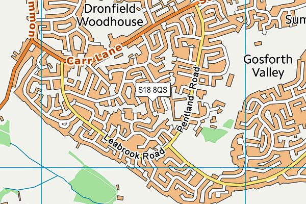 S18 8QS map - OS VectorMap District (Ordnance Survey)