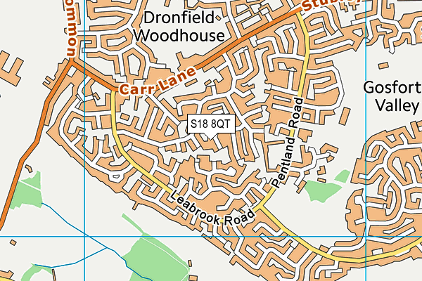 S18 8QT map - OS VectorMap District (Ordnance Survey)