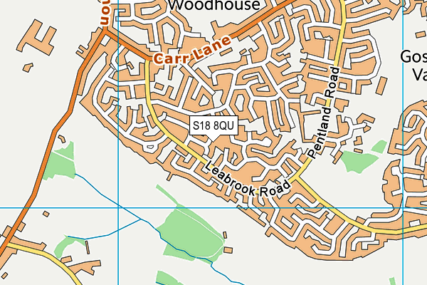 S18 8QU map - OS VectorMap District (Ordnance Survey)