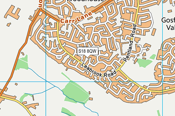 S18 8QW map - OS VectorMap District (Ordnance Survey)