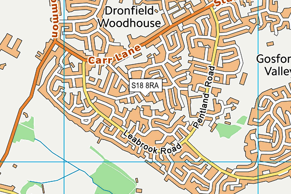 S18 8RA map - OS VectorMap District (Ordnance Survey)