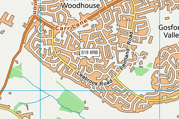 S18 8RB map - OS VectorMap District (Ordnance Survey)