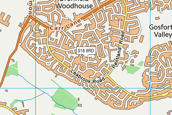 S18 8RD map - OS VectorMap District (Ordnance Survey)