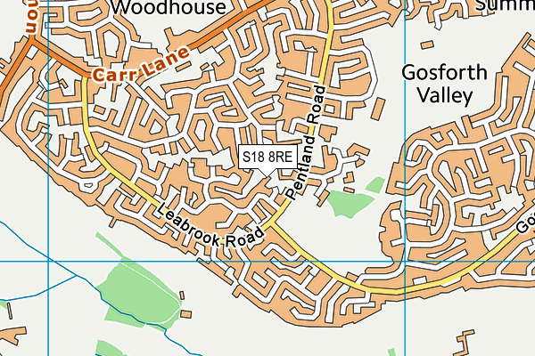 S18 8RE map - OS VectorMap District (Ordnance Survey)