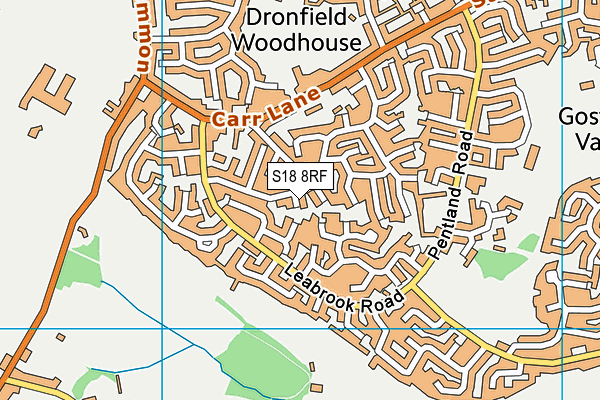 S18 8RF map - OS VectorMap District (Ordnance Survey)