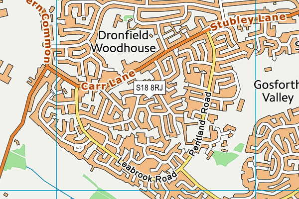 S18 8RJ map - OS VectorMap District (Ordnance Survey)