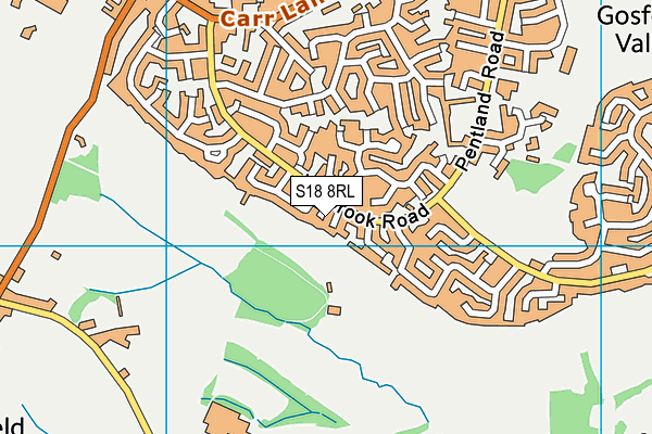 S18 8RL map - OS VectorMap District (Ordnance Survey)