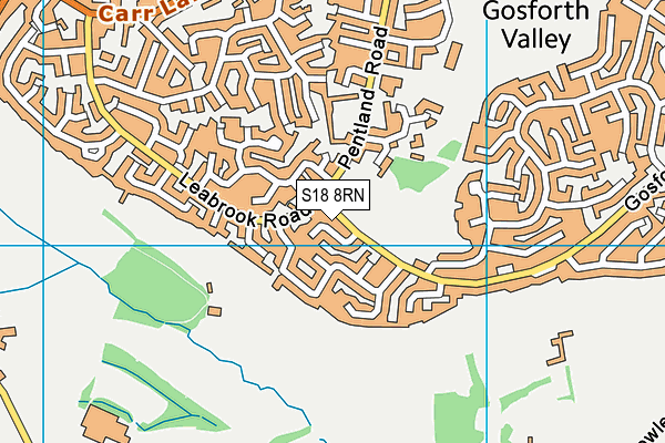 S18 8RN map - OS VectorMap District (Ordnance Survey)