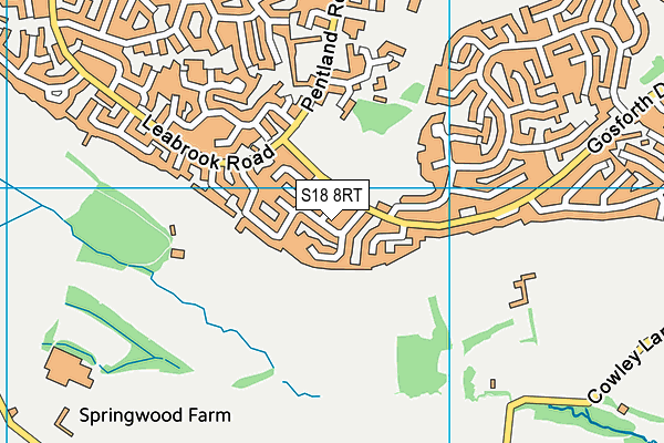 S18 8RT map - OS VectorMap District (Ordnance Survey)