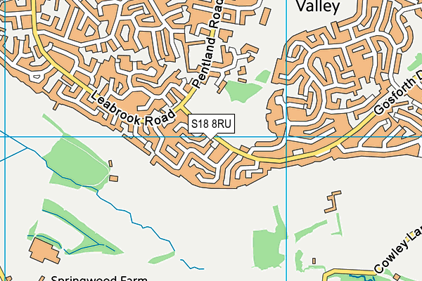 S18 8RU map - OS VectorMap District (Ordnance Survey)