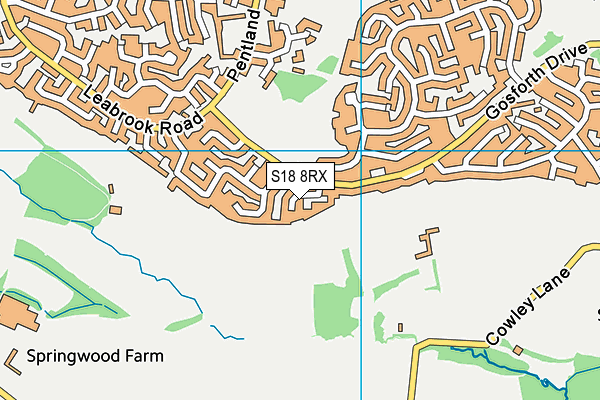 S18 8RX map - OS VectorMap District (Ordnance Survey)